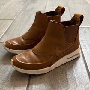 Nike Thea Mid Brown Boots - Chelsea Style Casual Slip on